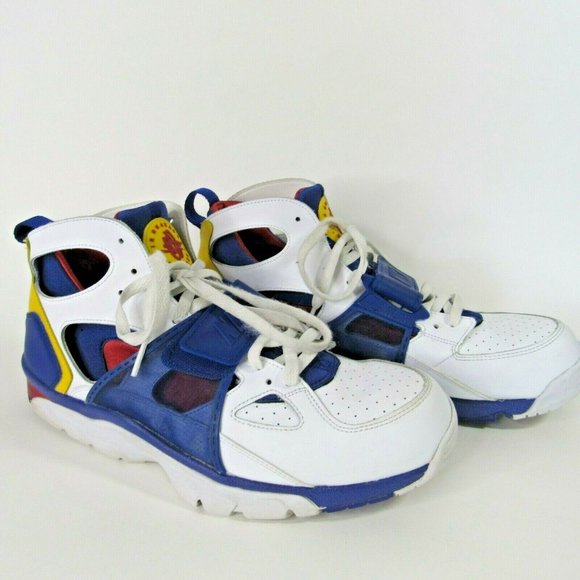 white blue and yellow huaraches